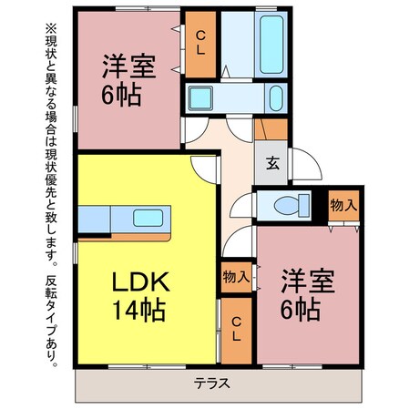 フレマリール羽根井の物件間取画像